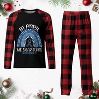 Denim Day Awareness Plaid Pajama Set In April We Wear Jeans Rainbow