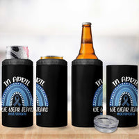 Denim Day Awareness 4 in 1 Can Cooler Tumbler In April We Wear Jeans Rainbow