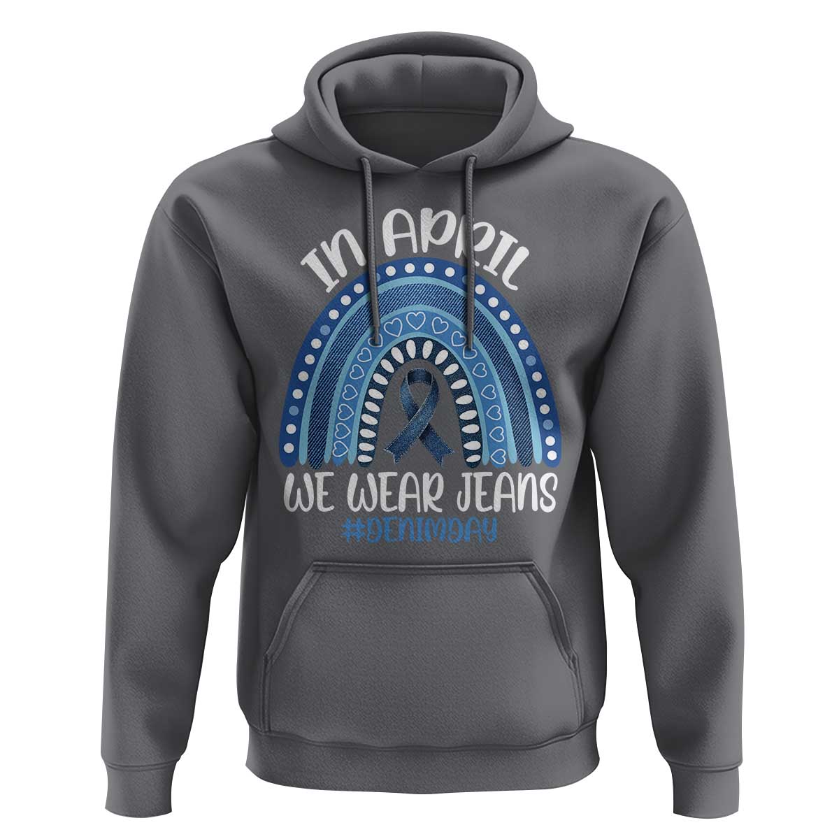 Denim Day Awareness Hoodie In April We Wear Jeans Rainbow