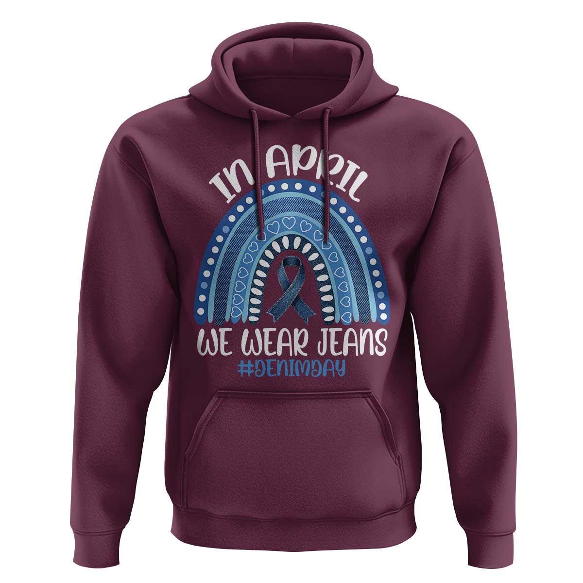 Denim Day Awareness Hoodie In April We Wear Jeans Rainbow