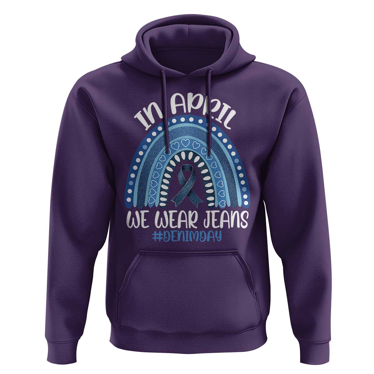 Denim Day Awareness Hoodie In April We Wear Jeans Rainbow