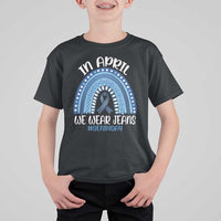 Denim Day Awareness T Shirt For Kid In April We Wear Jeans Rainbow