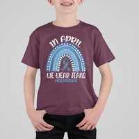 Denim Day Awareness T Shirt For Kid In April We Wear Jeans Rainbow