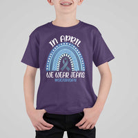 Denim Day Awareness T Shirt For Kid In April We Wear Jeans Rainbow