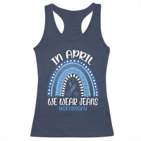 Denim Day Awareness Racerback Tank Top In April We Wear Jeans Rainbow
