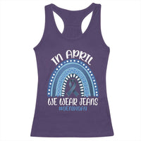Denim Day Awareness Racerback Tank Top In April We Wear Jeans Rainbow