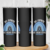 Denim Day Awareness Skinny Tumbler In April We Wear Jeans Rainbow