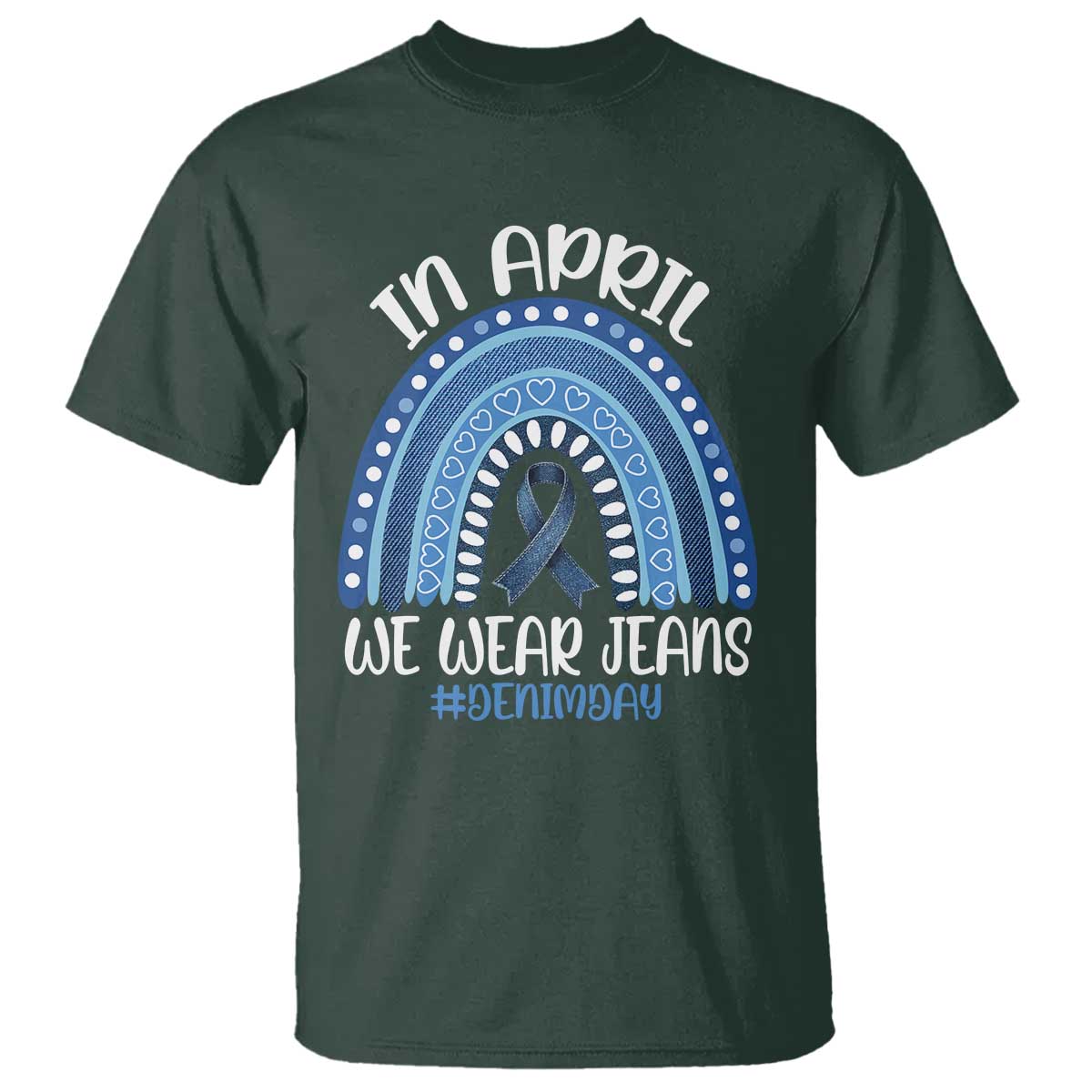 Denim Day Awareness T Shirt In April We Wear Jeans Rainbow