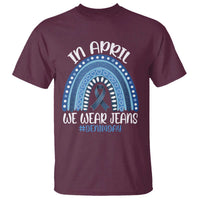 Denim Day Awareness T Shirt In April We Wear Jeans Rainbow