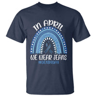 Denim Day Awareness T Shirt In April We Wear Jeans Rainbow