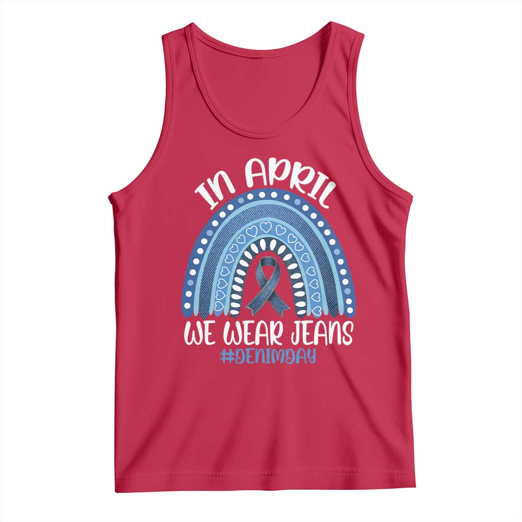 Denim Day Awareness Tank Top In April We Wear Jeans Rainbow