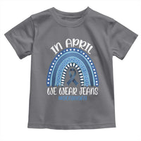 Denim Day Awareness Toddler T Shirt In April We Wear Jeans Rainbow