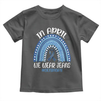 Denim Day Awareness Toddler T Shirt In April We Wear Jeans Rainbow