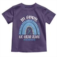 Denim Day Awareness Toddler T Shirt In April We Wear Jeans Rainbow