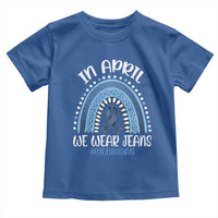 Denim Day Awareness Toddler T Shirt In April We Wear Jeans Rainbow