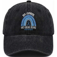 Denim Day Awareness Washed Cotton Baseball Cap In April We Wear Jeans Rainbow