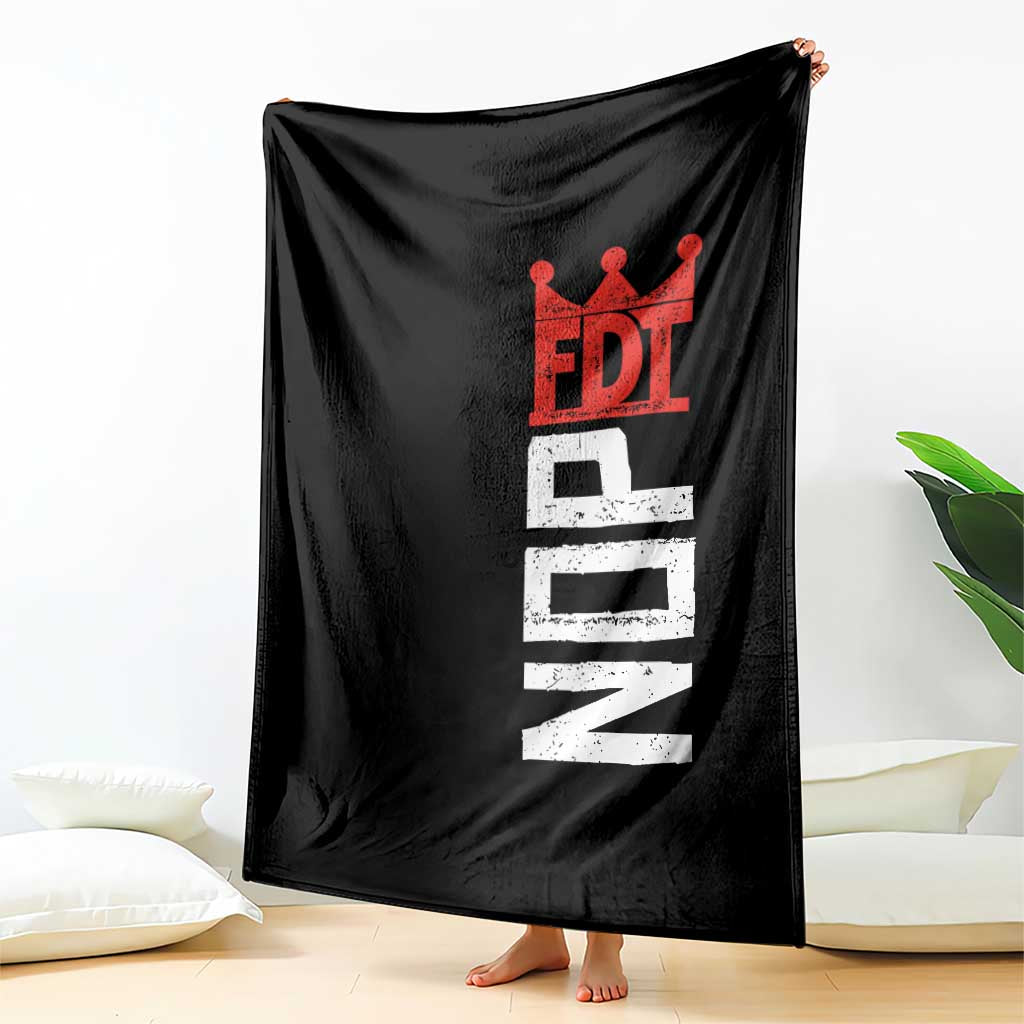 No Kings Protest Nope Funny Political Satire Throw Blanket