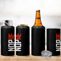 No Kings Protest Nope Funny Political Satire 4 in 1 Can Cooler Tumbler