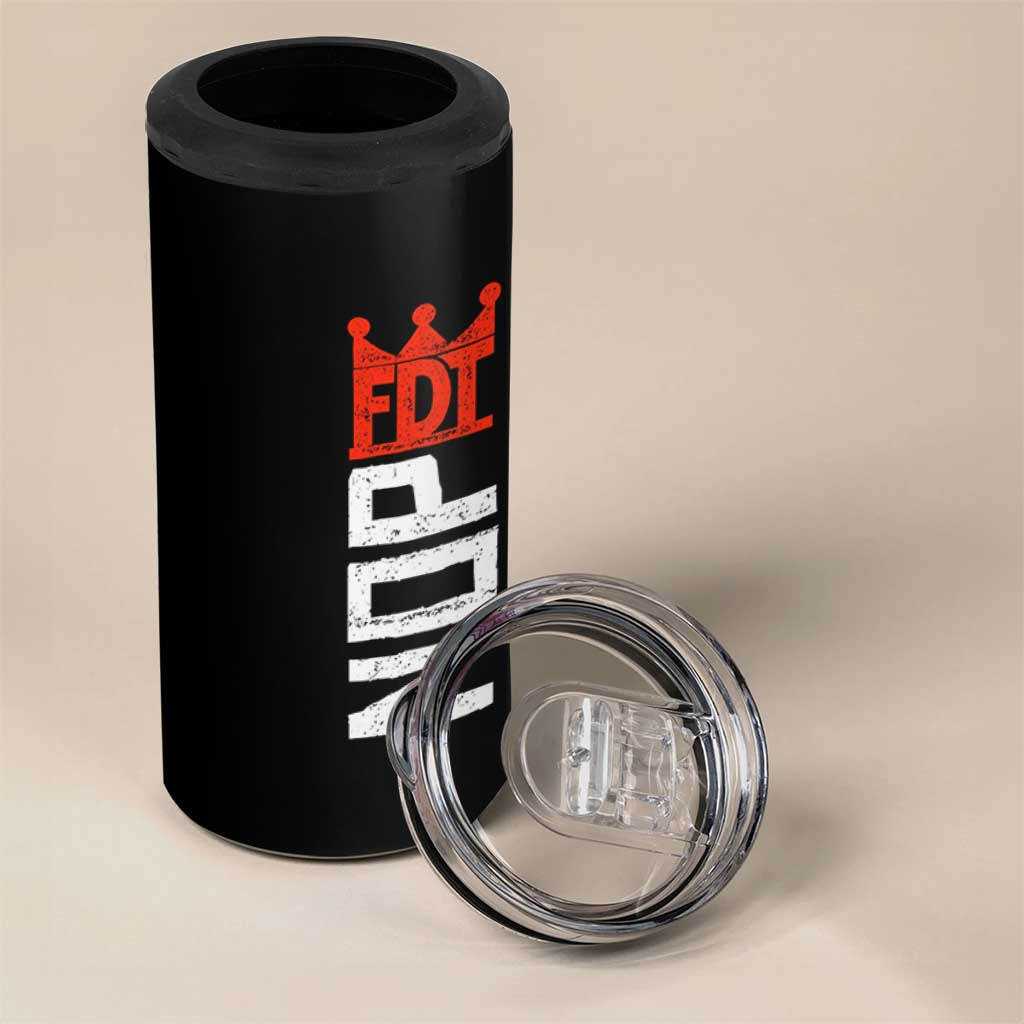 No Kings Protest Nope Funny Political Satire 4 in 1 Can Cooler Tumbler