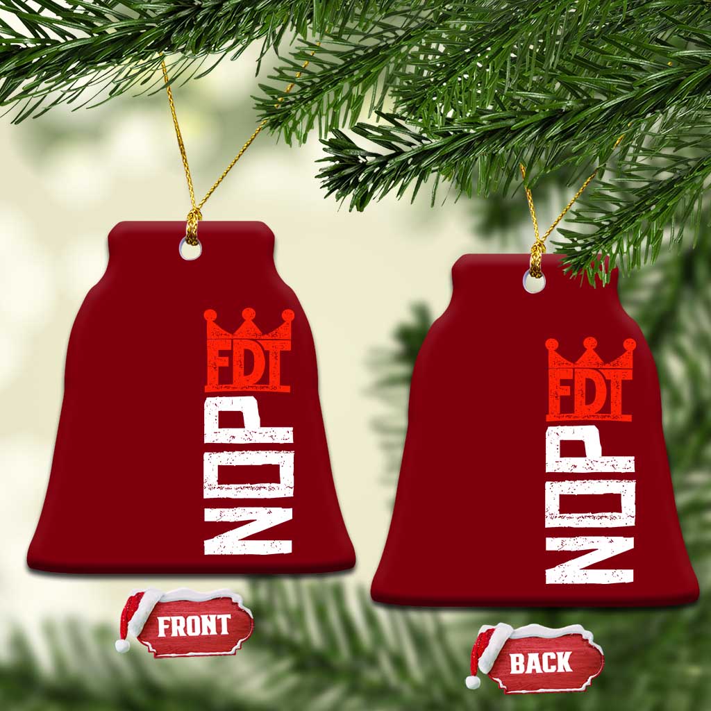 No Kings Protest Nope Funny Political Satire Ceramic Ornament