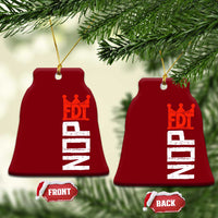 No Kings Protest Nope Funny Political Satire Ceramic Ornament