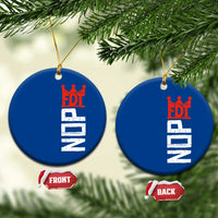 No Kings Protest Nope Funny Political Satire Ceramic Ornament