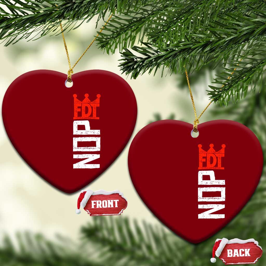 No Kings Protest Nope Funny Political Satire Ceramic Ornament