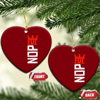 No Kings Protest Nope Funny Political Satire Ceramic Ornament