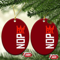 No Kings Protest Nope Funny Political Satire Ceramic Ornament