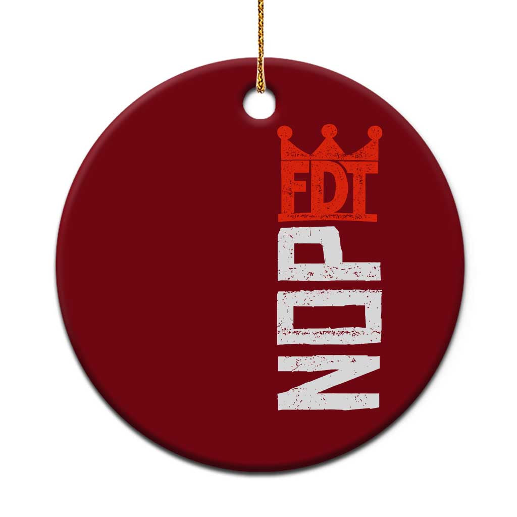 No Kings Protest Nope Funny Political Satire Ceramic Ornament