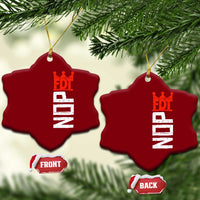 No Kings Protest Nope Funny Political Satire Ceramic Ornament