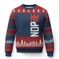 No Kings Protest Nope Funny Political Satire Ugly Christmas Sweater