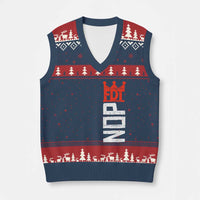 No Kings Protest Nope Funny Political Satire V-Neck Knit Sweater Vest