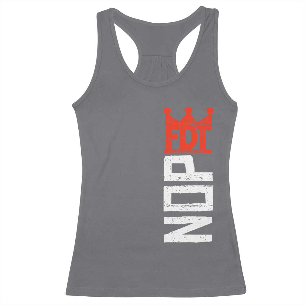 No Kings Protest Nope Funny Political Satire Racerback Tank Top