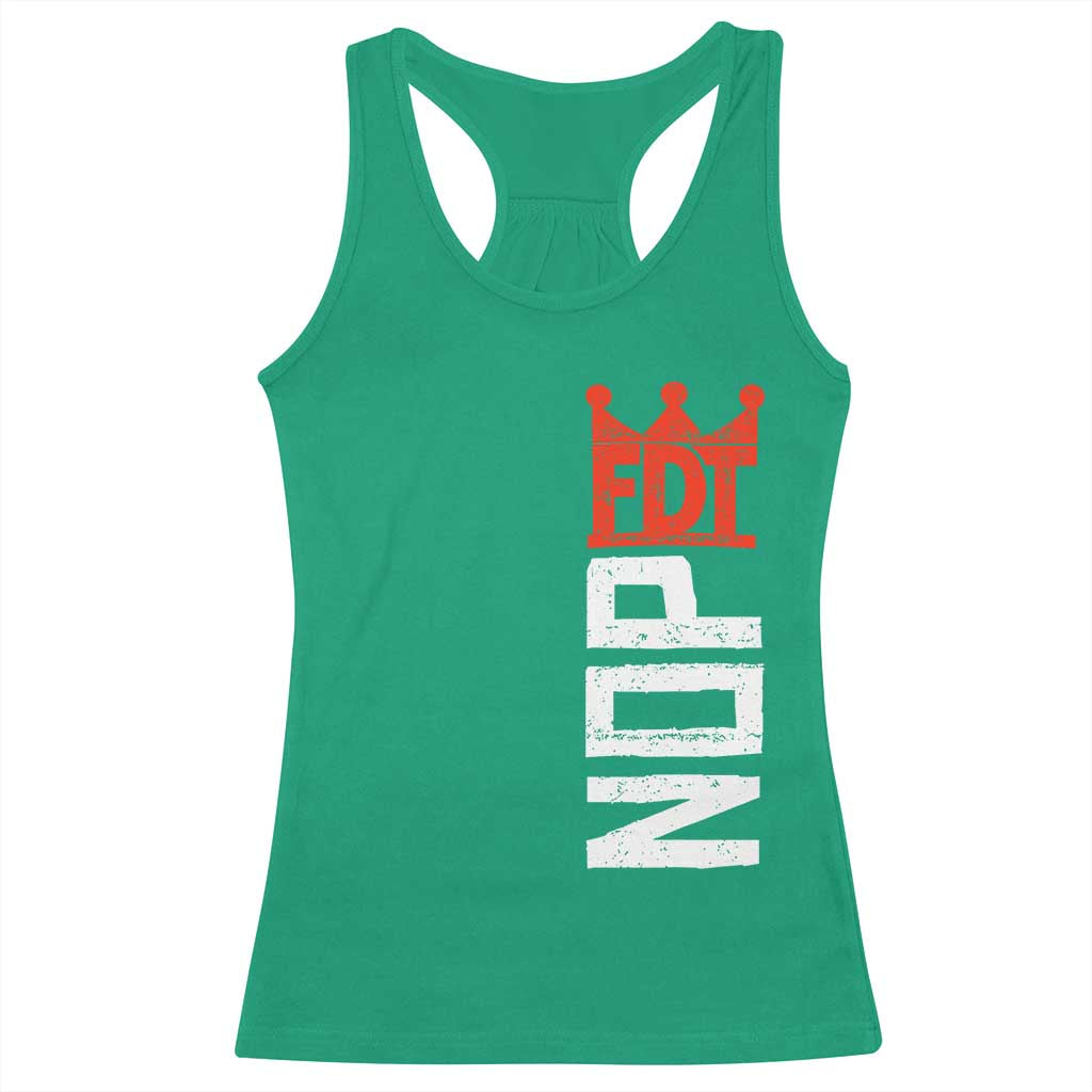 No Kings Protest Nope Funny Political Satire Racerback Tank Top