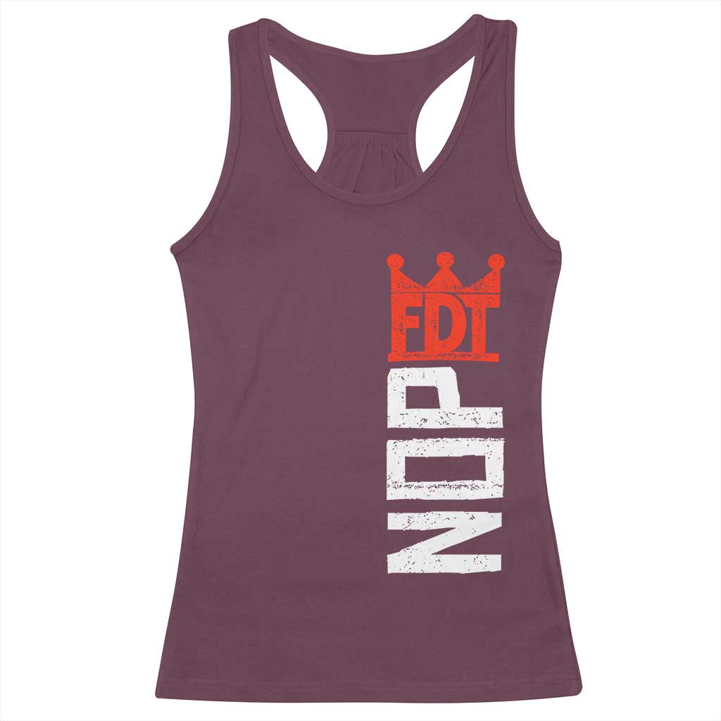 No Kings Protest Nope Funny Political Satire Racerback Tank Top