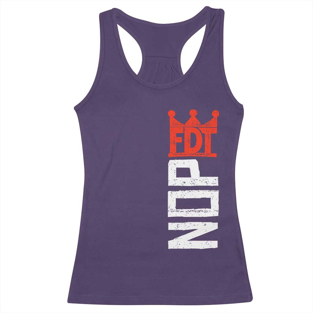 No Kings Protest Nope Funny Political Satire Racerback Tank Top