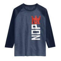 No Kings Protest Nope Funny Political Satire Raglan Shirt