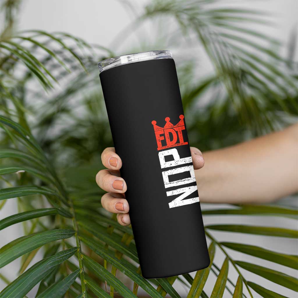 No Kings Protest Nope Funny Political Satire Skinny Tumbler