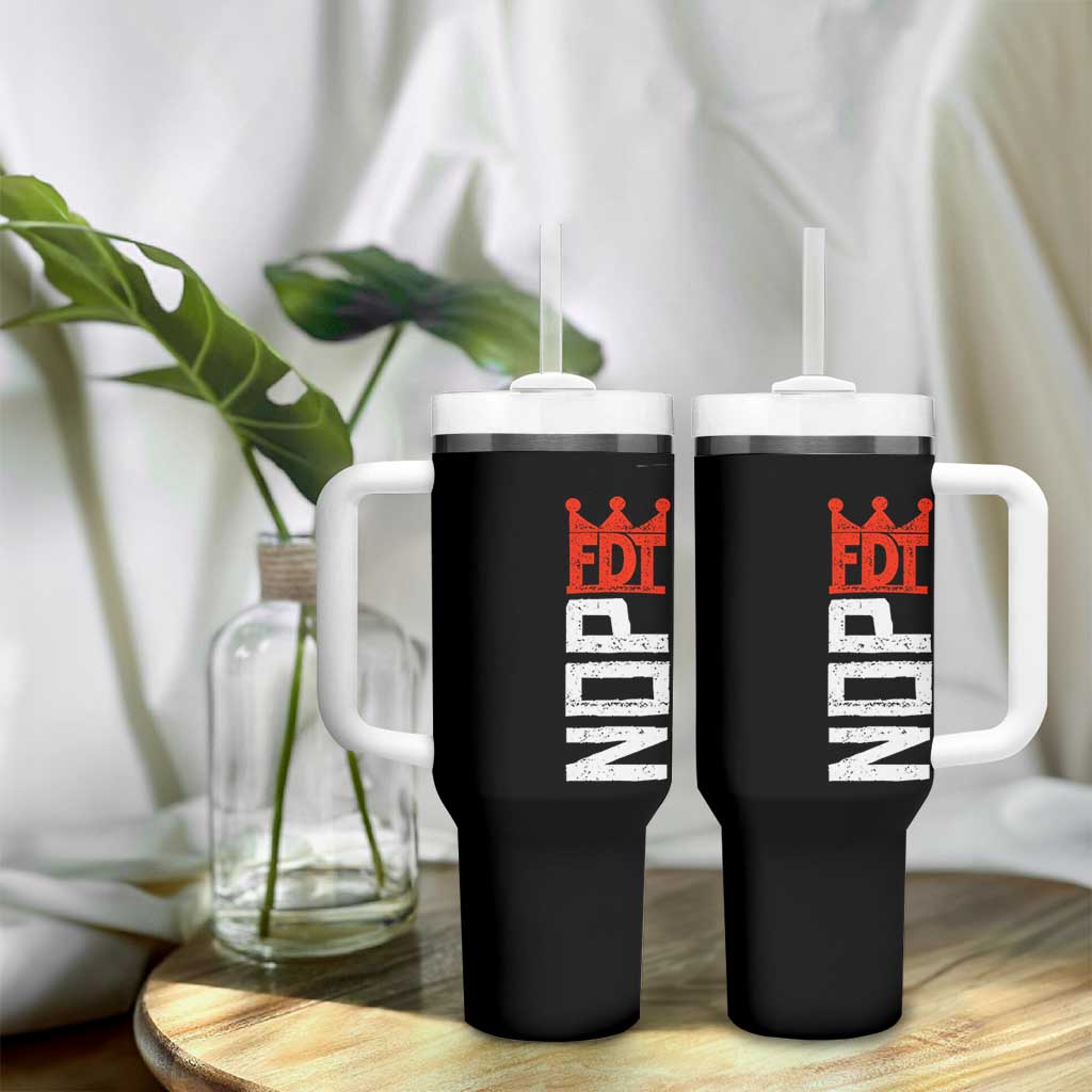 No Kings Protest Nope Funny Political Satire Tumbler With Handle