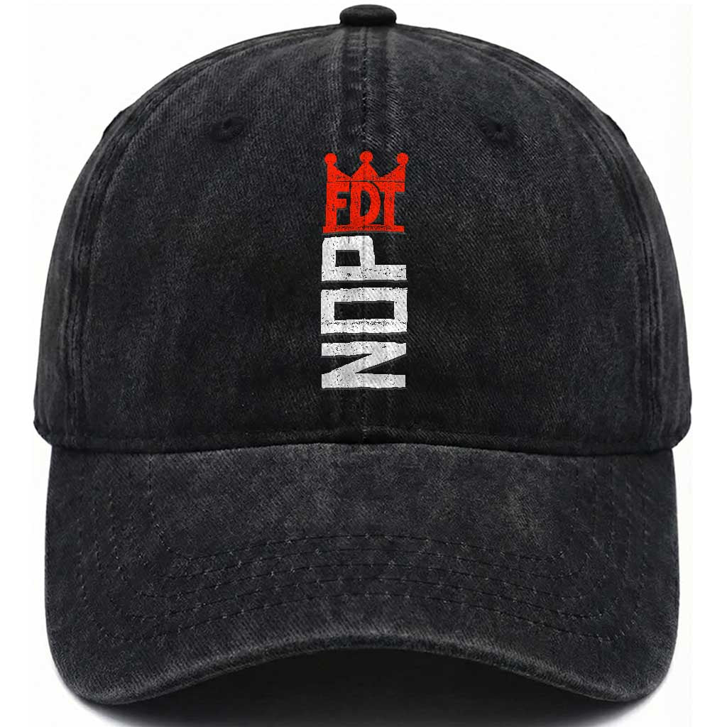 No Kings Protest Nope Funny Political Satire Washed Cotton Baseball Cap