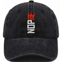 No Kings Protest Nope Funny Political Satire Washed Cotton Baseball Cap
