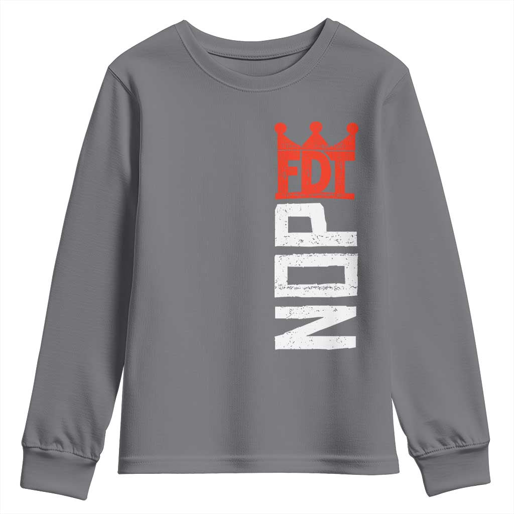 No Kings Protest Nope Funny Political Satire Youth Sweatshirt