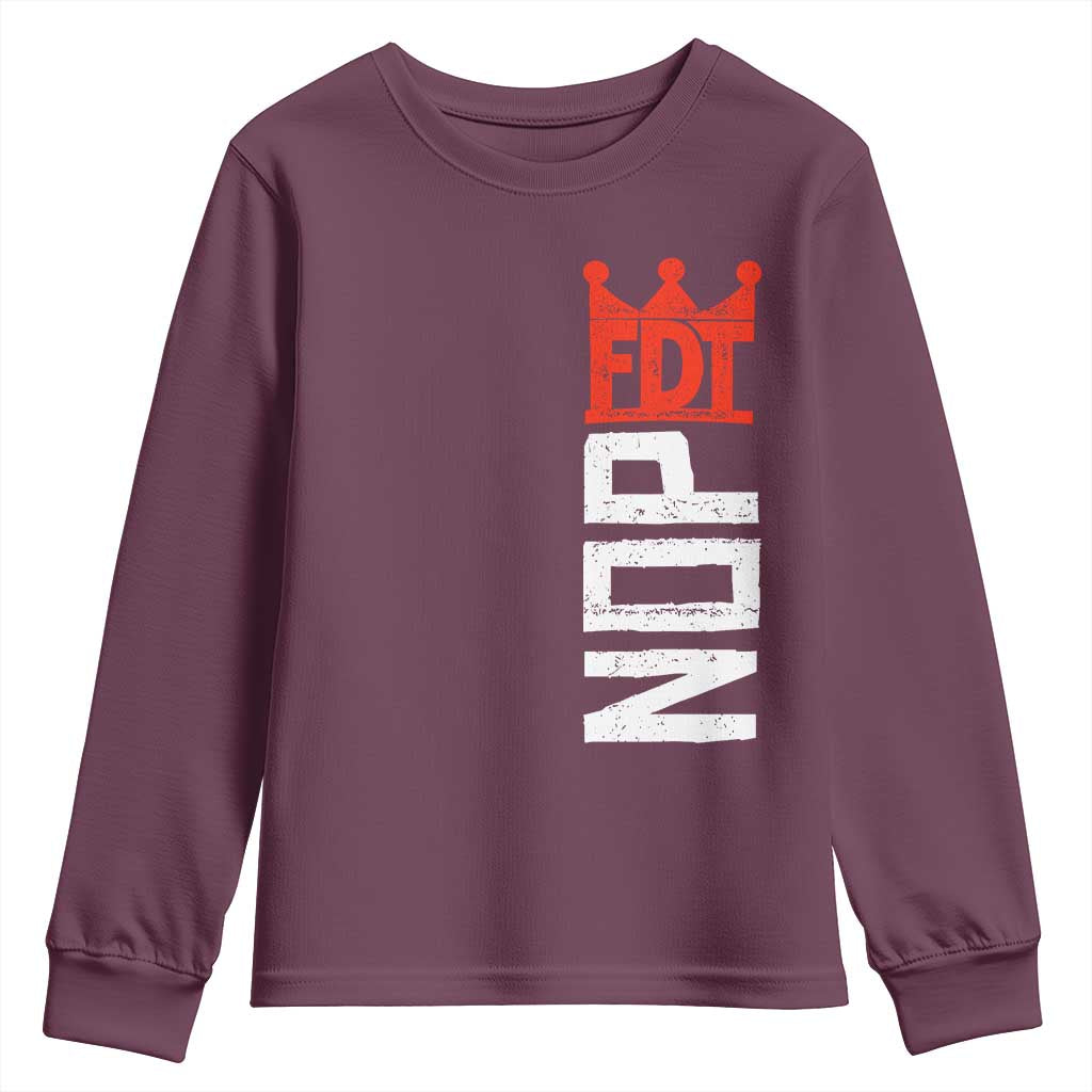 No Kings Protest Nope Funny Political Satire Youth Sweatshirt