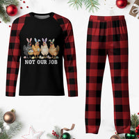 Funny Easter Chicken Plaid Pajama Set Not Our Job Bunny Hen Egg Hunter