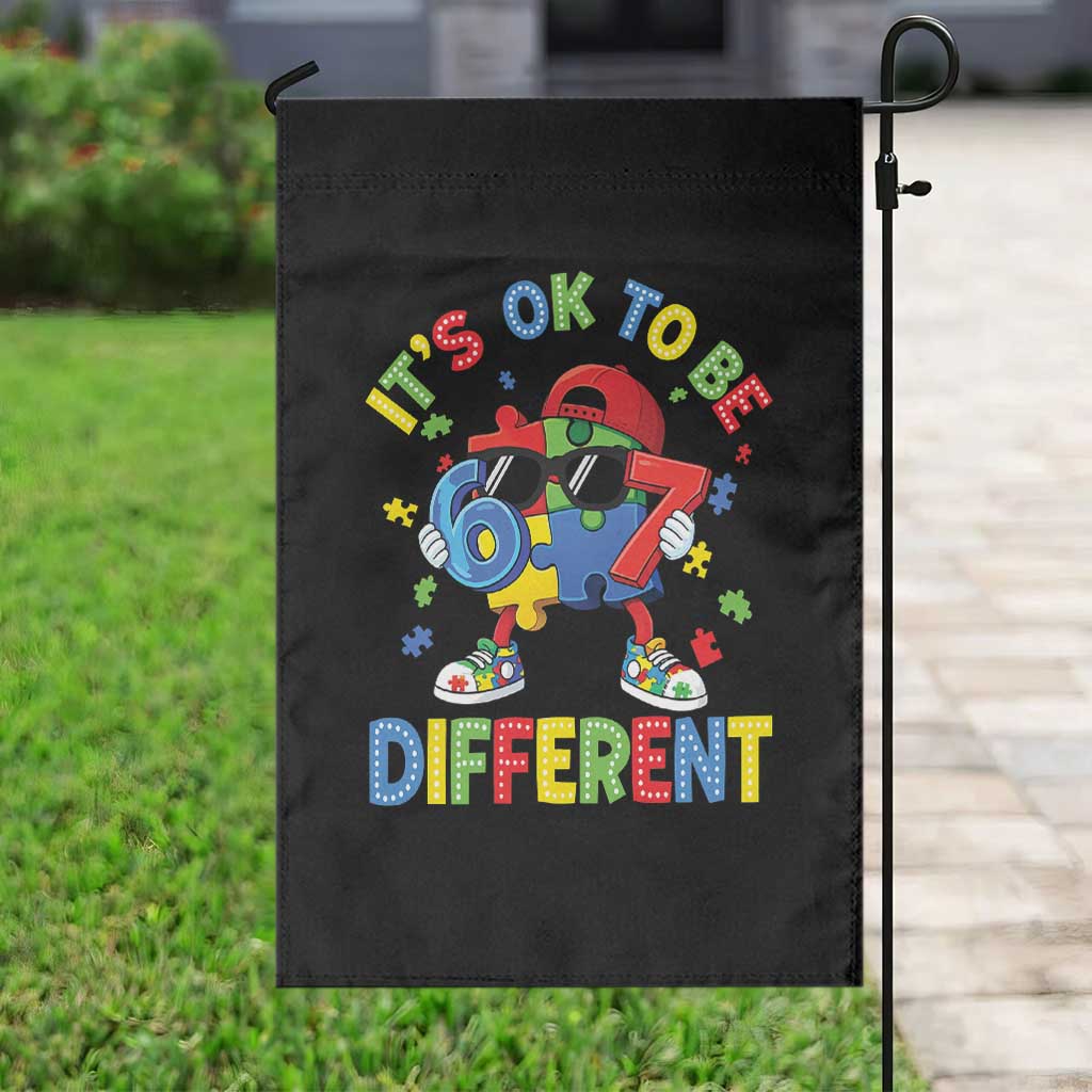 Six Seven Autism Awareness Garden Flag It Is Ok To Be Different 67 Meme Puzzle