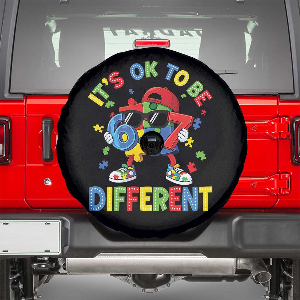 Six Seven Autism Awareness Spare Tire Cover It Is Ok To Be Different 67 Meme Puzzle