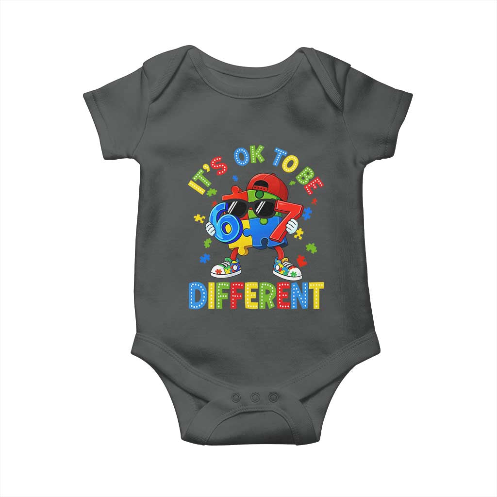 Six Seven Autism Awareness Baby Onesie It Is Ok To Be Different 67 Meme Puzzle