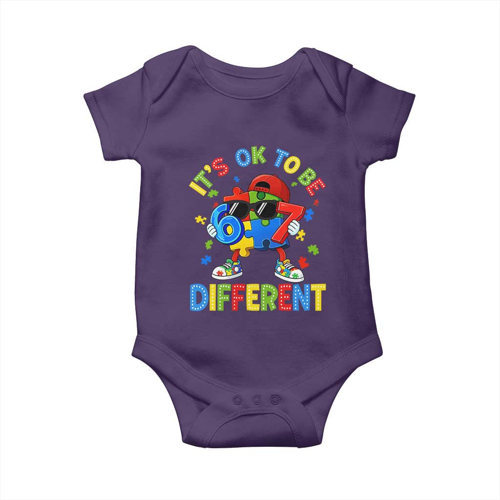 Six Seven Autism Awareness Baby Onesie It Is Ok To Be Different 67 Meme Puzzle
