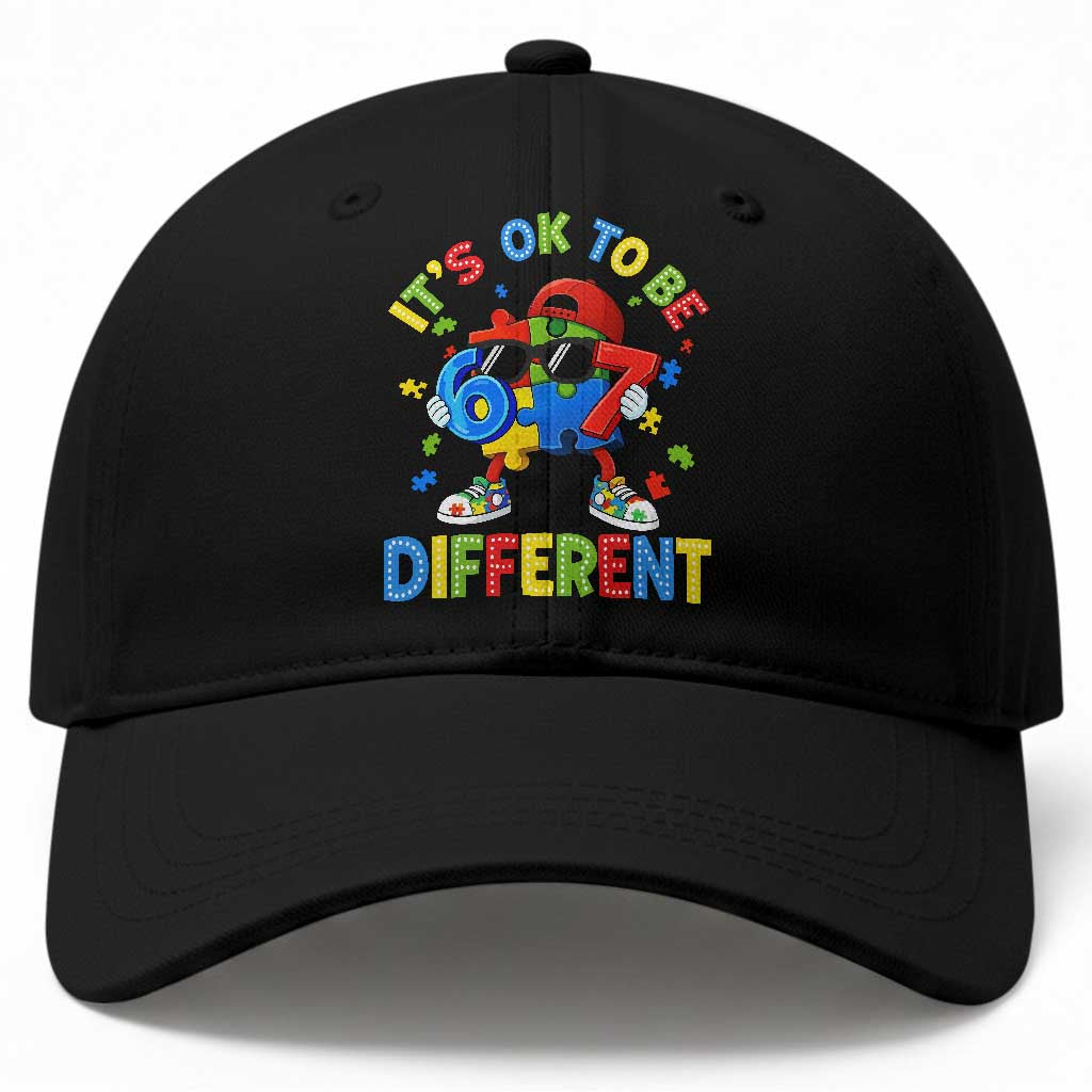 Six Seven Autism Awareness Baseball Cap It Is Ok To Be Different 67 Meme Puzzle